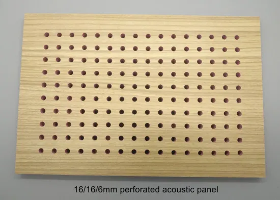 Panneau acoustique perforé de 16/16/6 mm pour l'absorption acoustique des murs et des plafonds